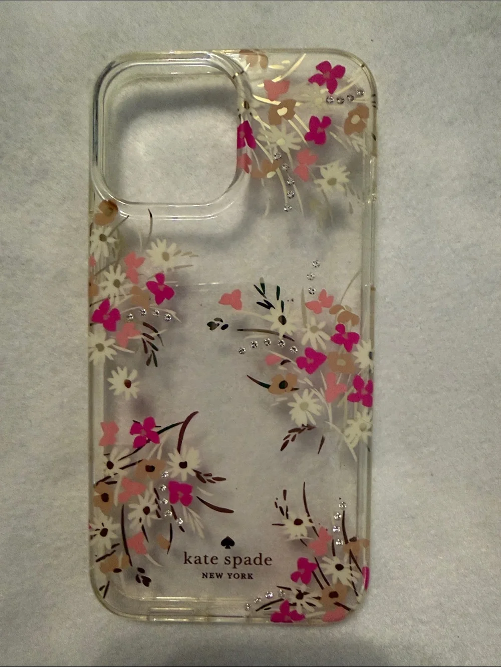 Kate Spade Clear Floral Phone Case - Pink & Cream Accent. New